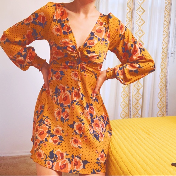 Free People Morning Light Silky Floral Mini Dress - Picture 4 of 16